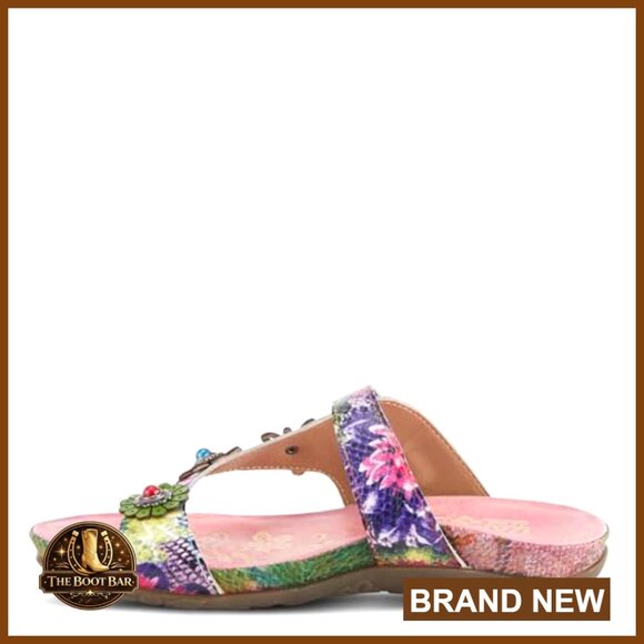 Adjustable Strap Slide Sandals with Snake Skin Pattern Leather Flexible Sole - Picture 3 of 7